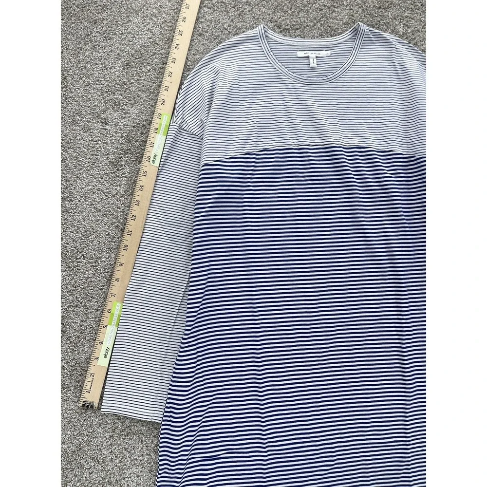AVEC LES FILLES Joyce Azria Millennial Shirt Dress Womens L Blue Striped Minimal - Picture 9 of 9